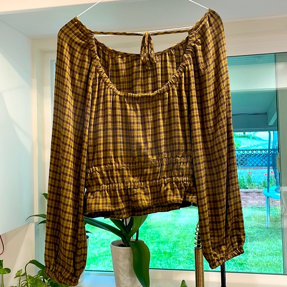 Madewell Tie-Back Cutout Top in Plaid - Picture 7 of 8